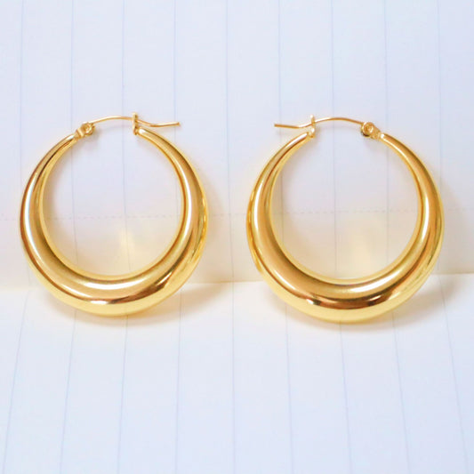 Geometric 18K Gold Plated hoop earrings