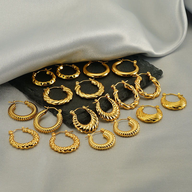 Classic style 18k gold plated earrings