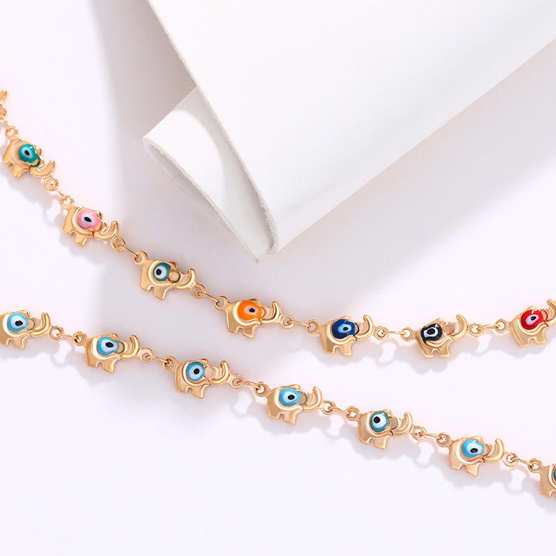 Devil's eye streetwear 18k gold plated bracelet