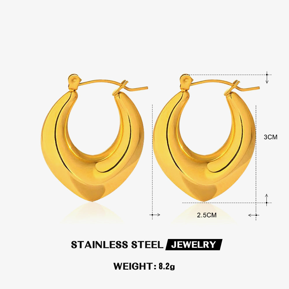 Geometric C shape 18K Gold Plated earrings