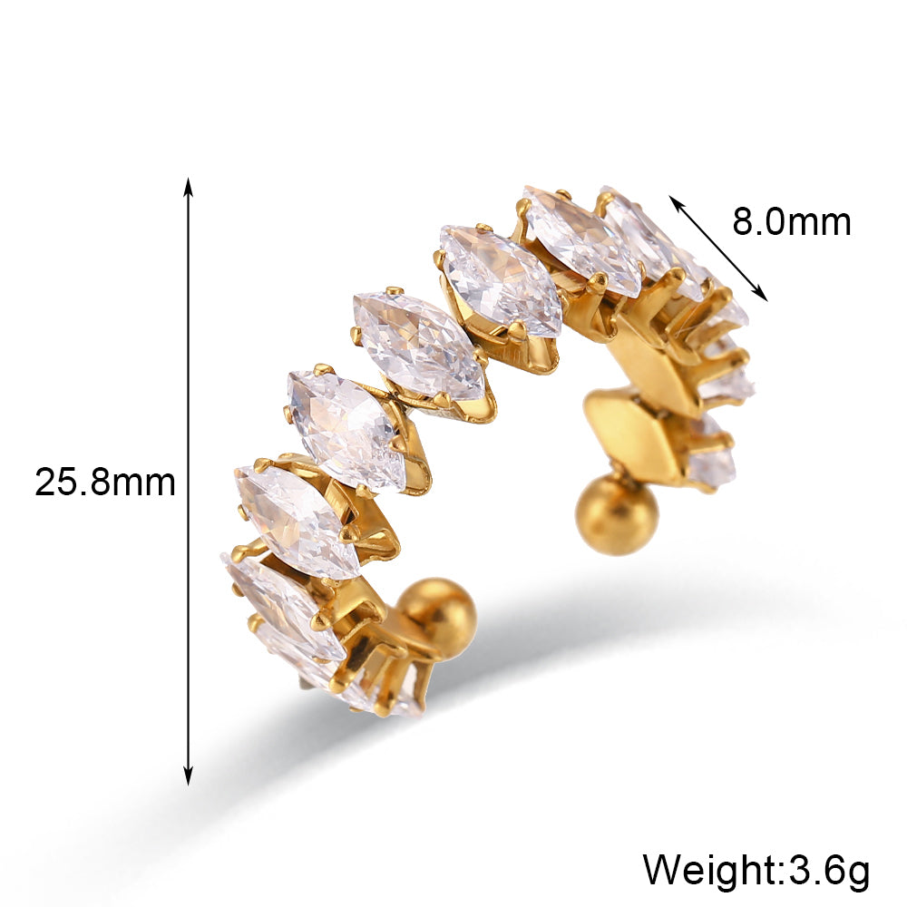 Classic style water droplets inlay 18k gold plated zircon rings bracelets