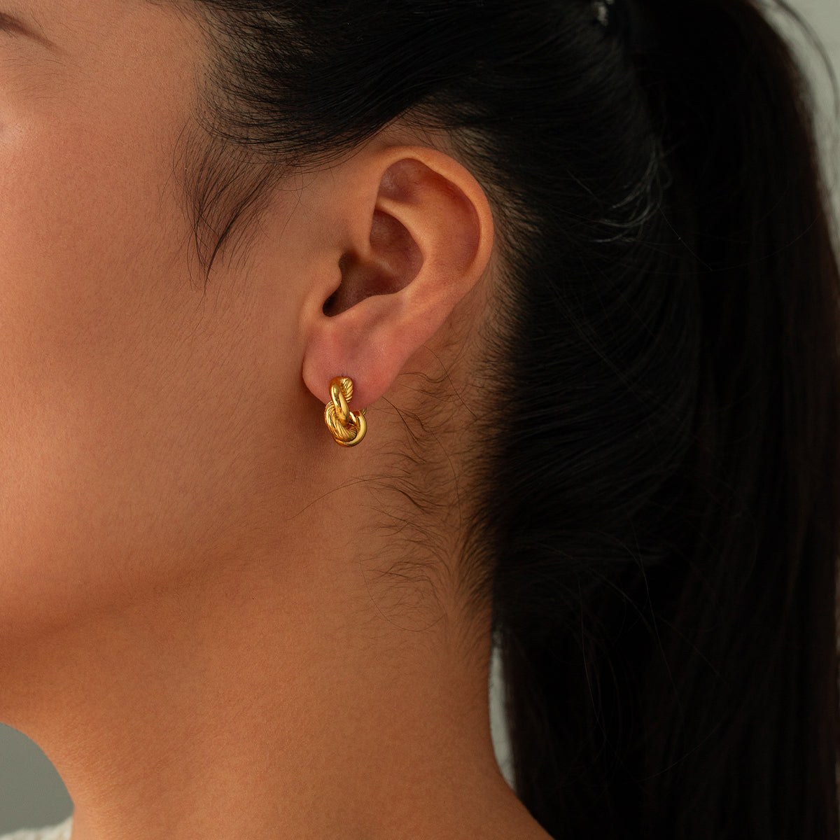 Twist 18K Gold Plated Ear Studs