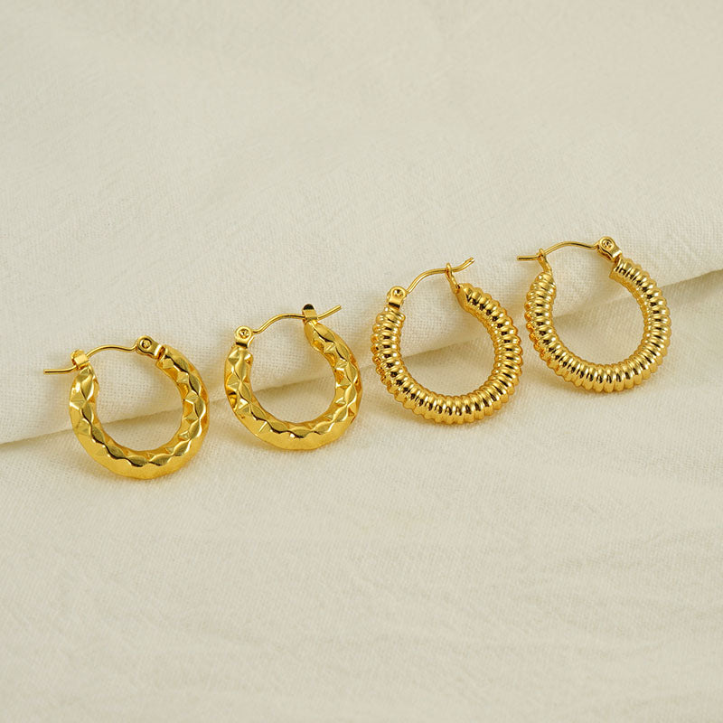 Classic style 18k gold plated earrings