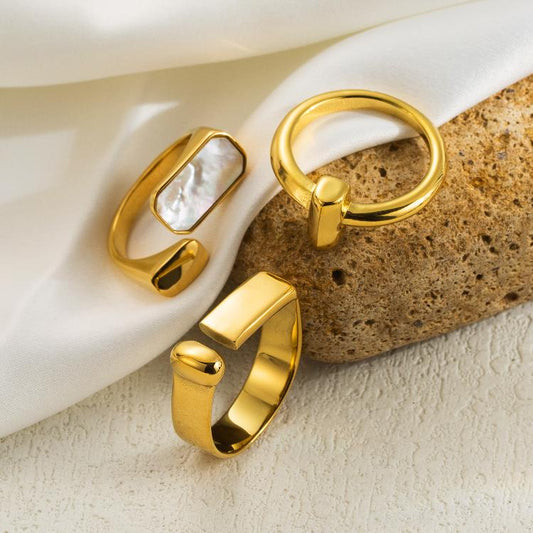 Adjustable ring open rings 18k gold plated adjustable ring open rings