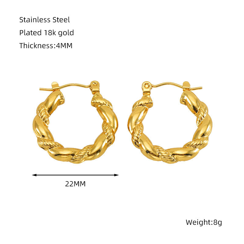 Classic style 18k gold plated earrings