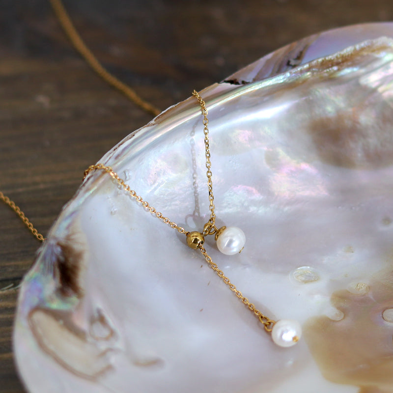 elegant freshwater pearl 18k gold plated pendant necklace