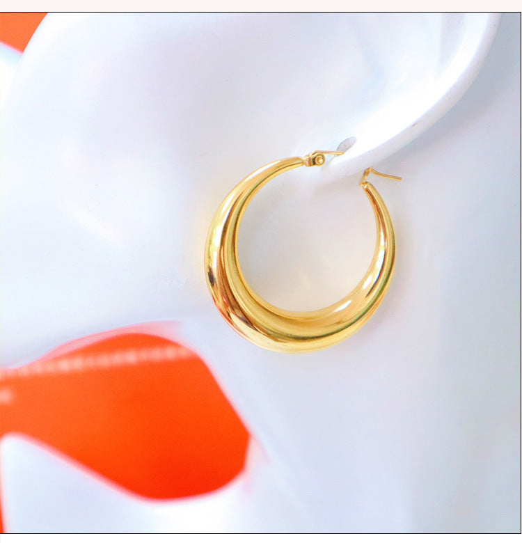 Geometric 18K Gold Plated hoop earrings