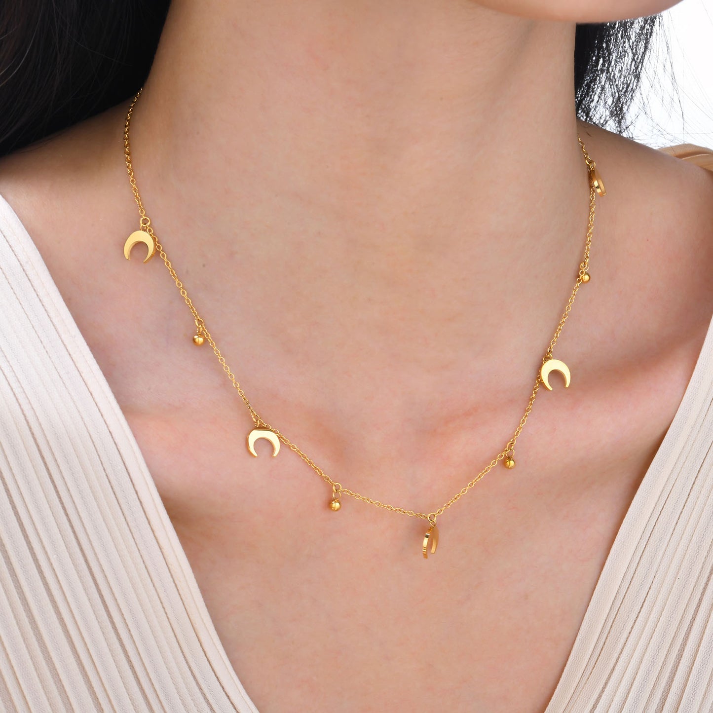 Cross four leaf clover lightning inlay zircon 18k gold plated necklace