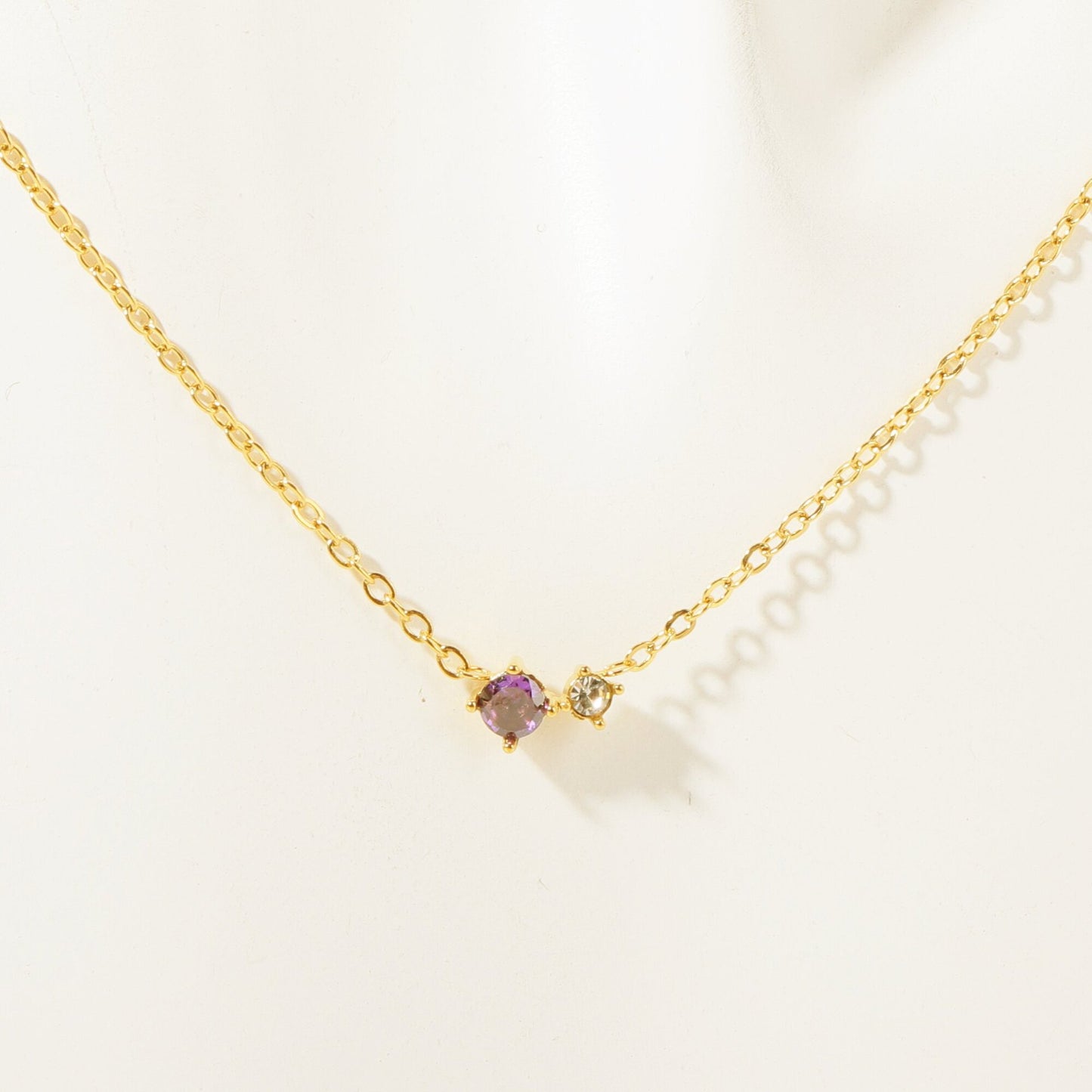 Round Pendant Necklace Zircon 18k Gold Plated