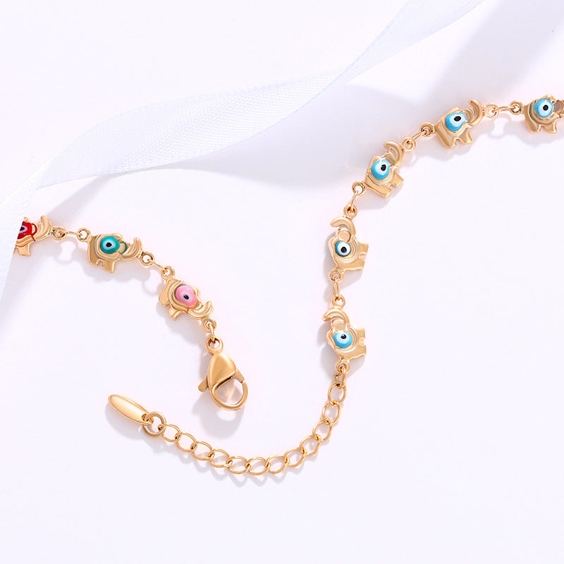 Devil's eye streetwear 18k gold plated bracelet
