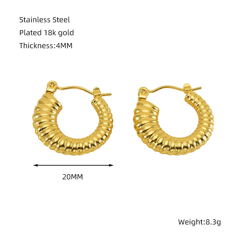 Classic style 18k gold plated earrings
