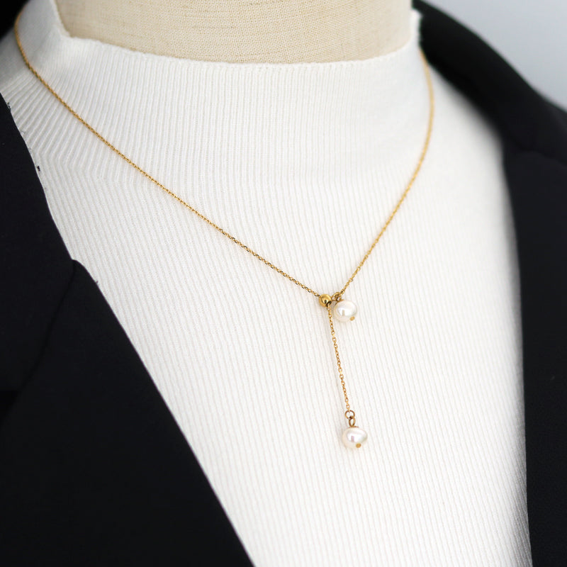 elegant freshwater pearl 18k gold plated pendant necklace