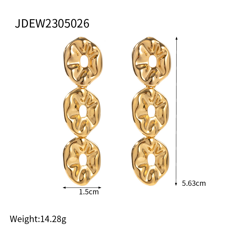 elegant o-shape plating pleated 18k gold plated