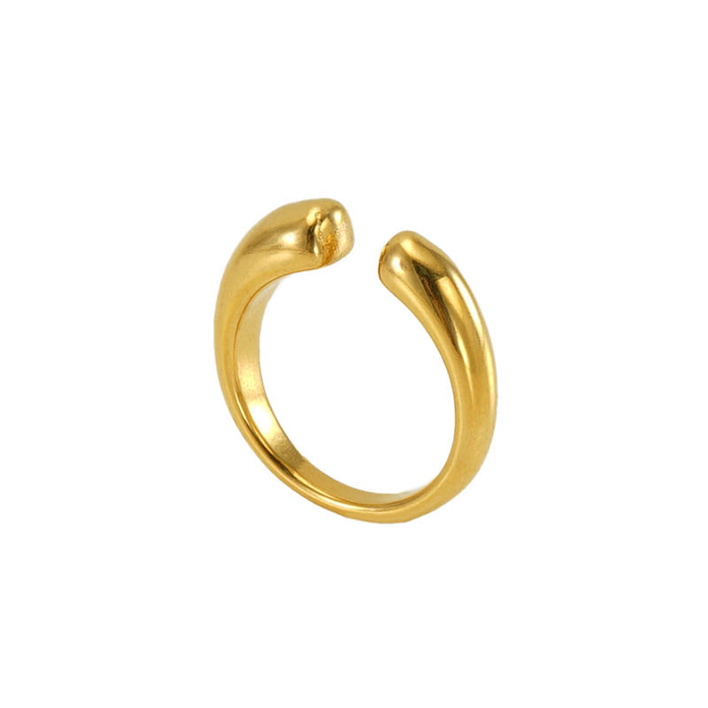 Geometric ring 18k gold plated open