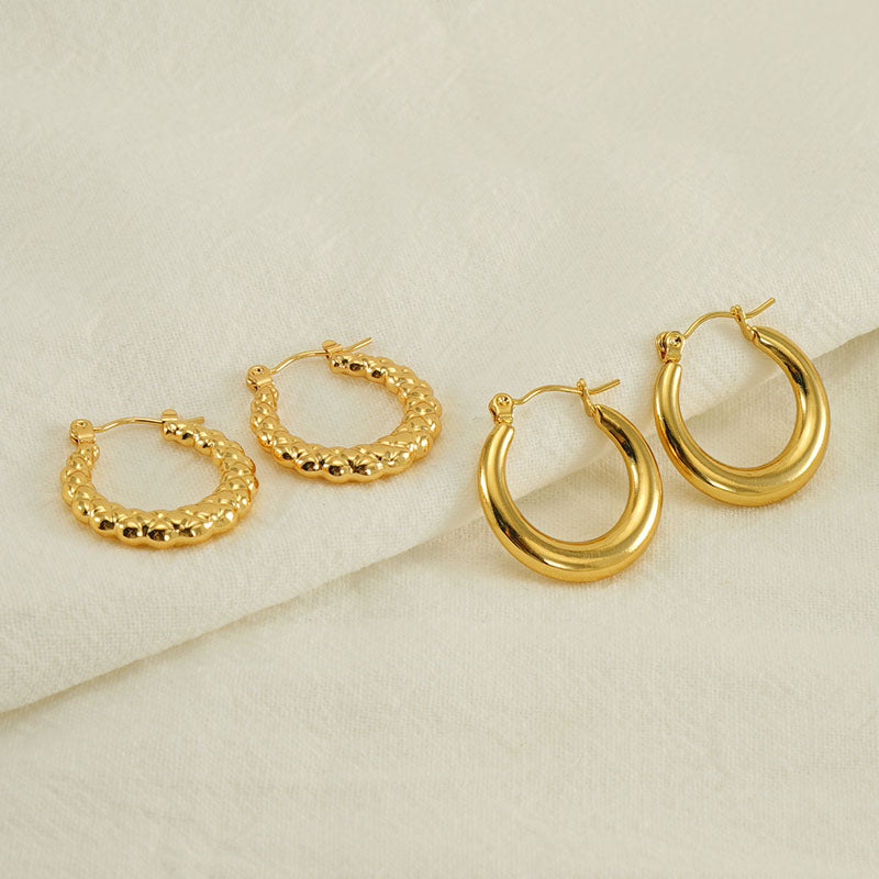Classic style 18k gold plated earrings