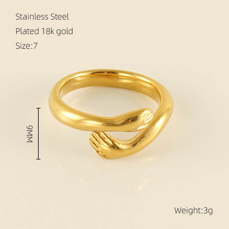 Geometric ring 18k gold plated open