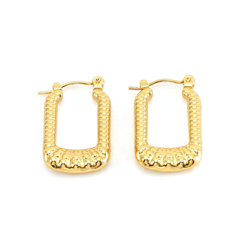 Vintage style 18k gold plated ear studs