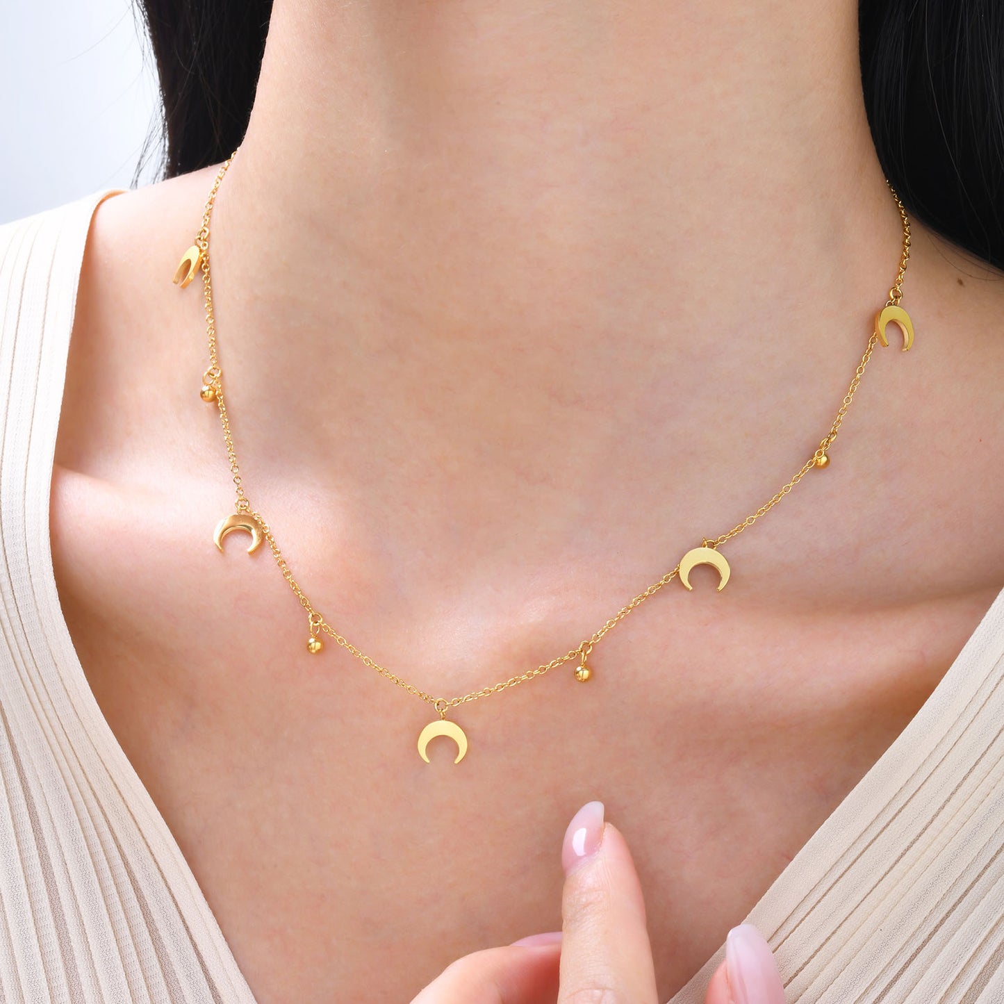 Cross four leaf clover lightning inlay zircon 18k gold plated necklace