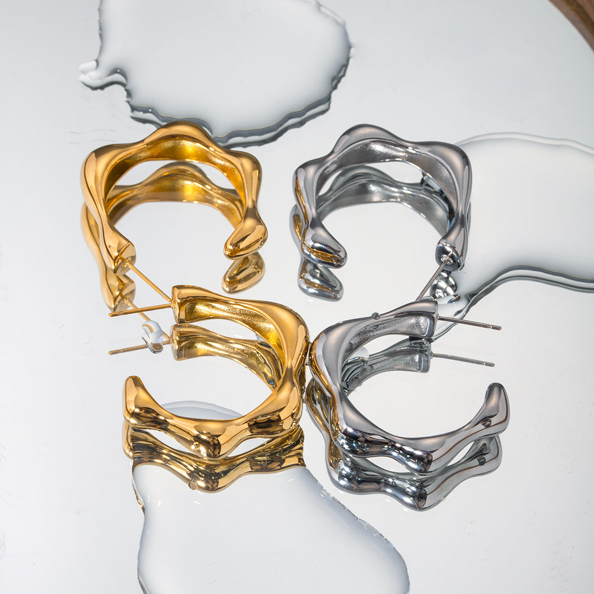 Geometric 18k gold plated earrings