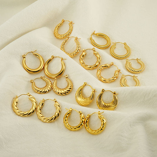 Classic style 18k gold plated earrings