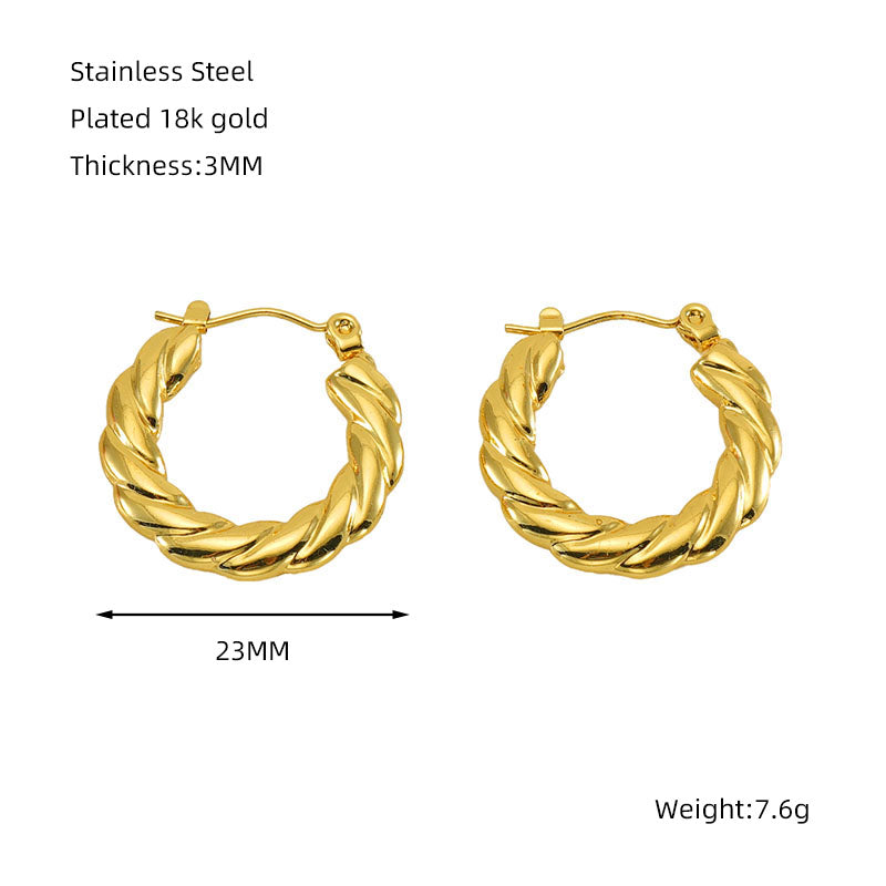 Classic style 18k gold plated earrings