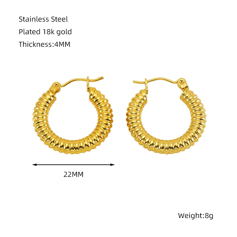 Classic style 18k gold plated earrings