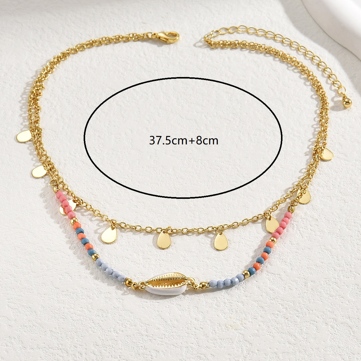 Bohemian Water Droplets Shell Layered Necklaces