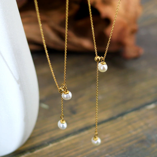 elegant freshwater pearl 18k gold plated pendant necklace