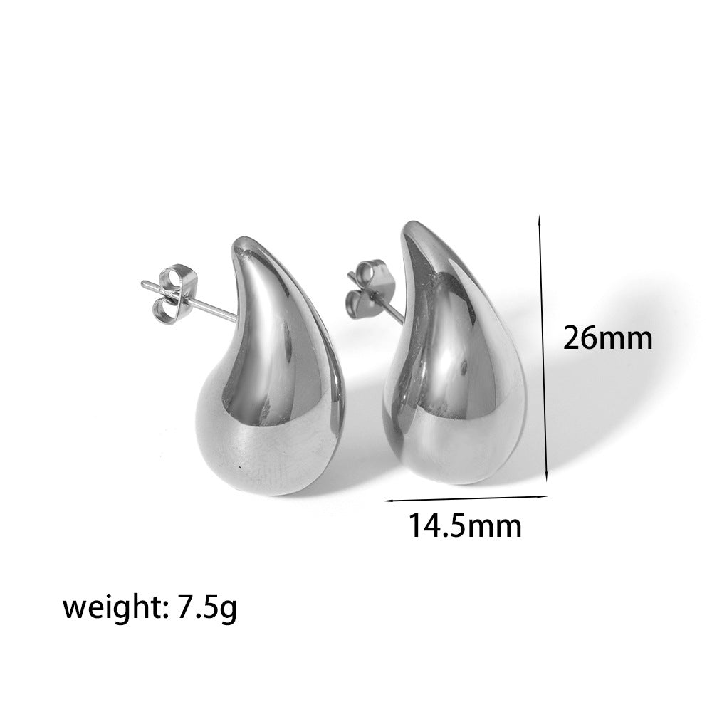 Water Droplets 18K Gold Plated Ear Studs