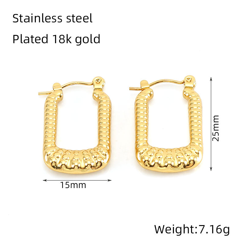 Vintage style 18k gold plated ear studs