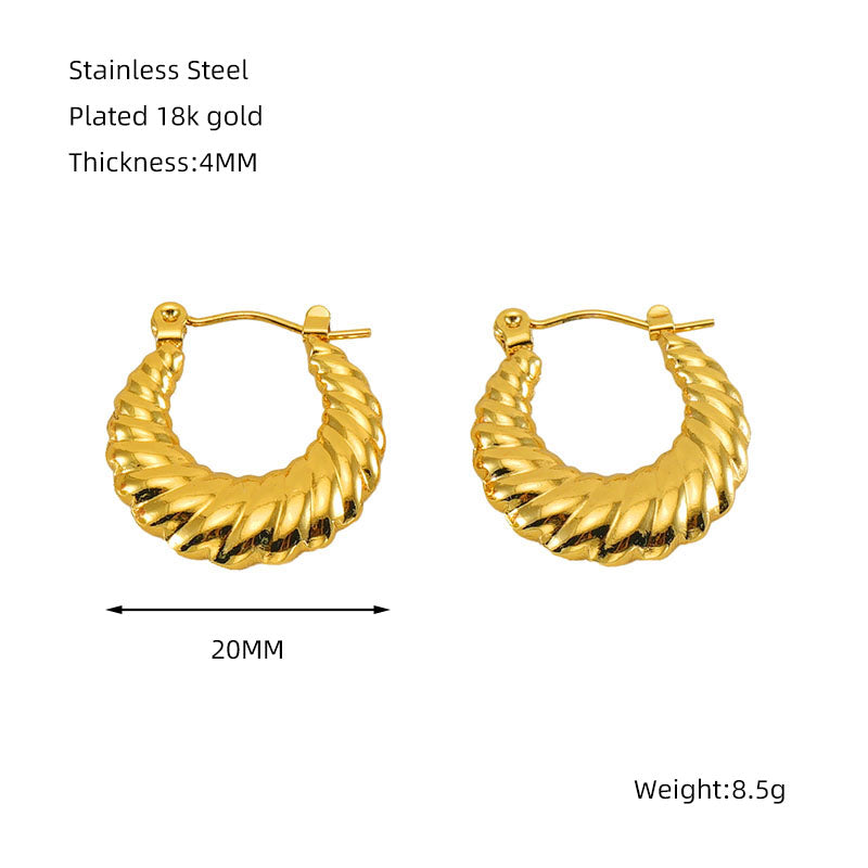 Classic style 18k gold plated earrings