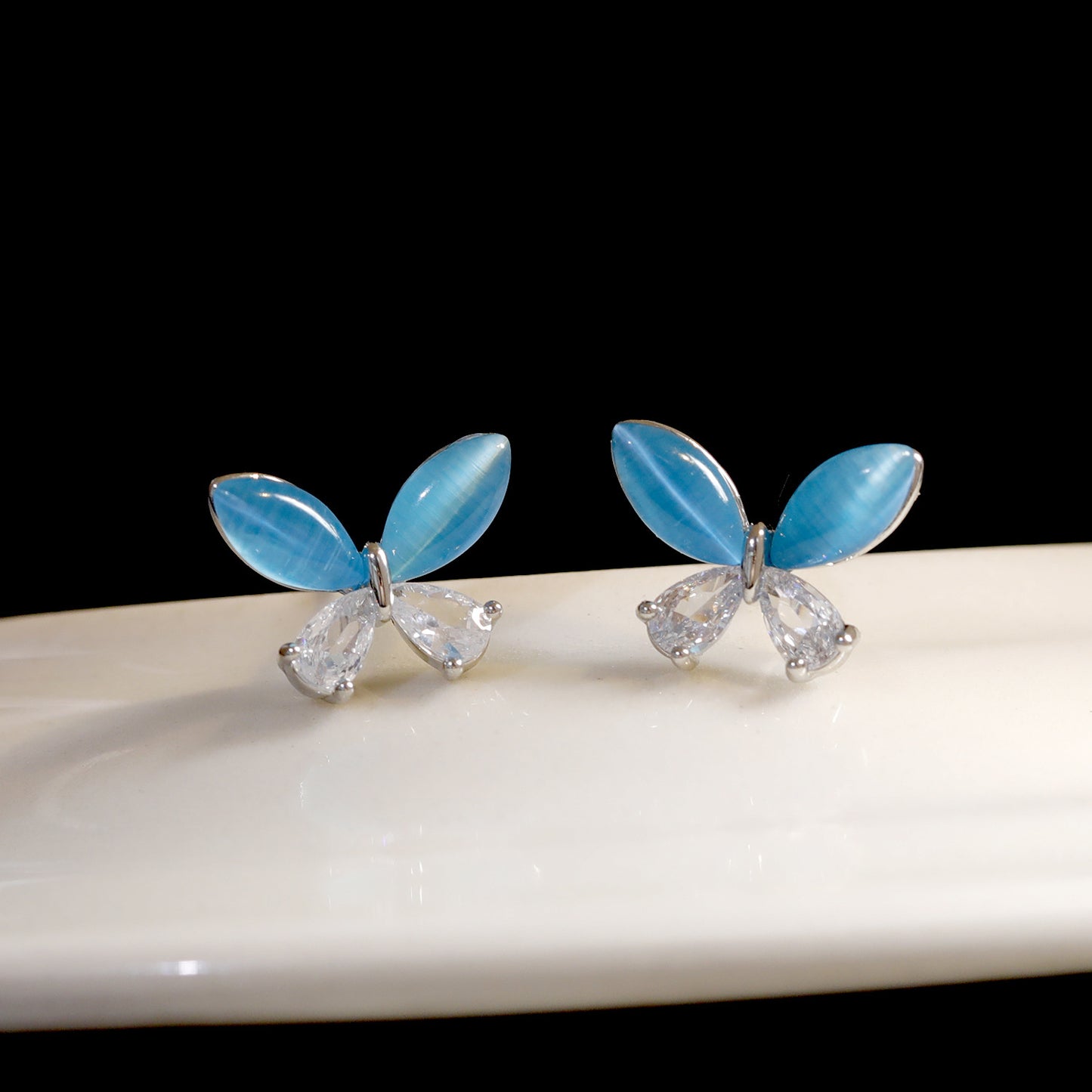 Elegant Butterfly Copper 18K Gold Plated Ear Studs