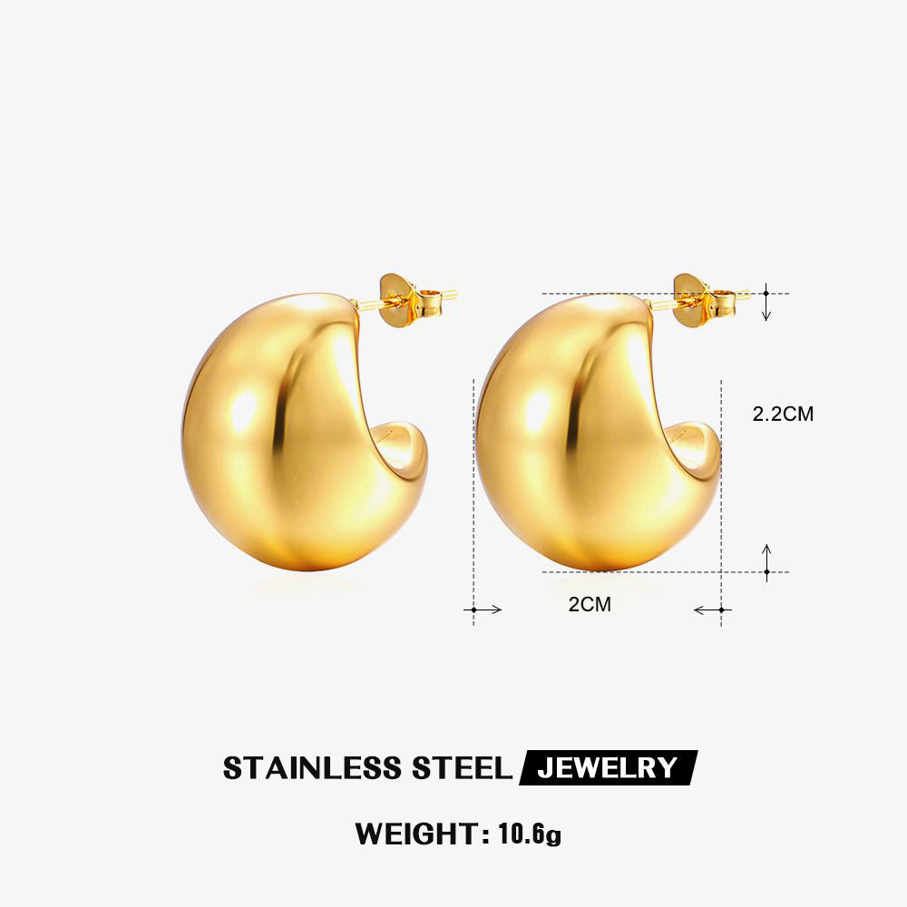 Geometric C shape 18K Gold Plated earrings