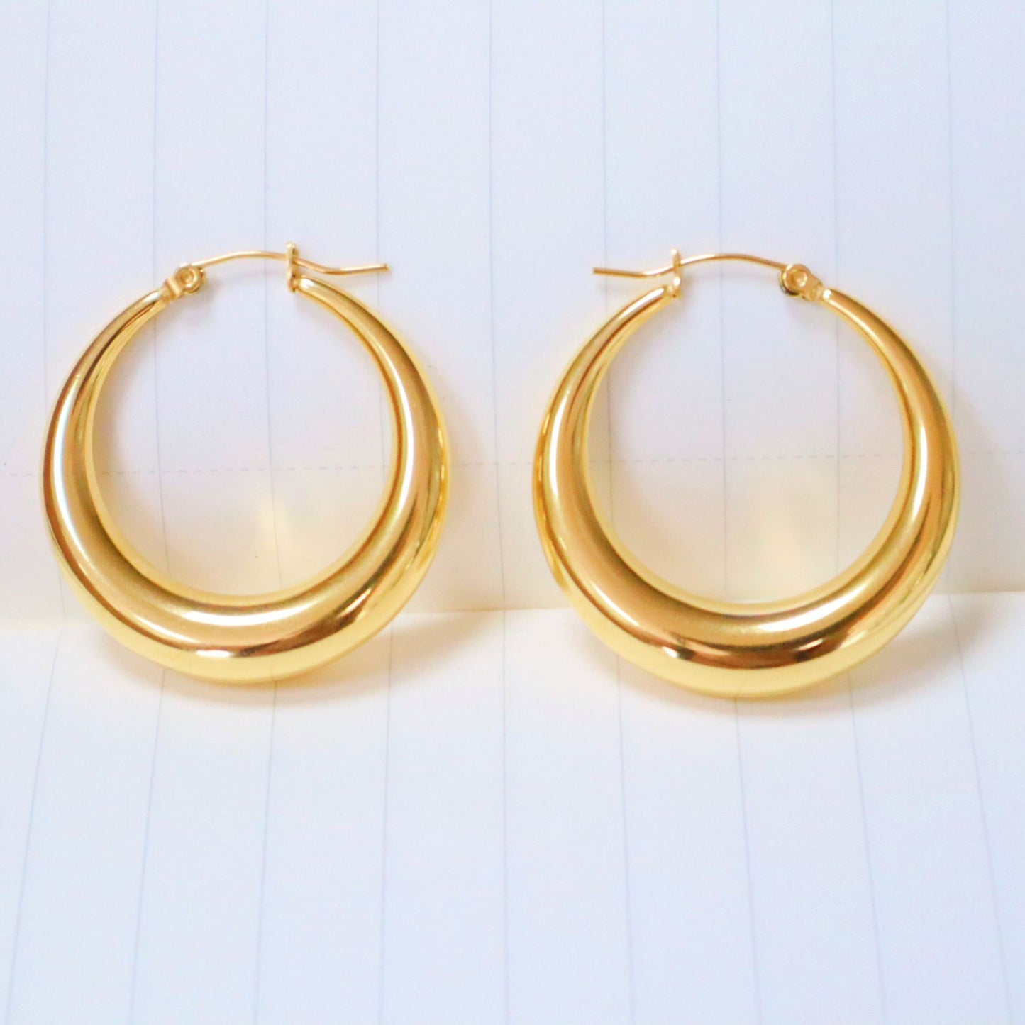 Geometric 18K Gold Plated hoop earrings