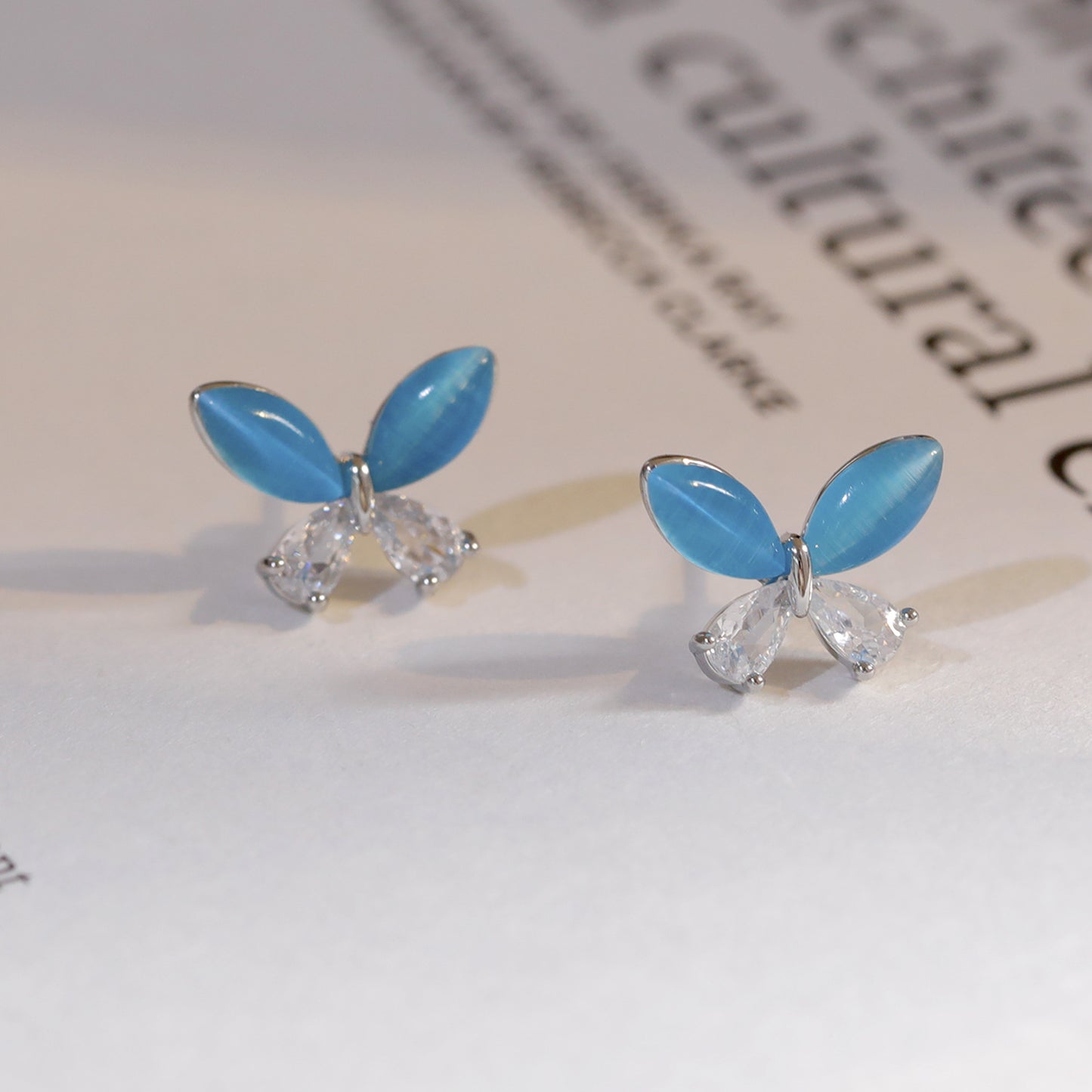 Elegant Butterfly Copper 18K Gold Plated Ear Studs