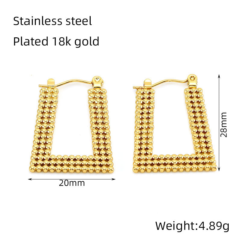 Vintage style 18k gold plated ear studs