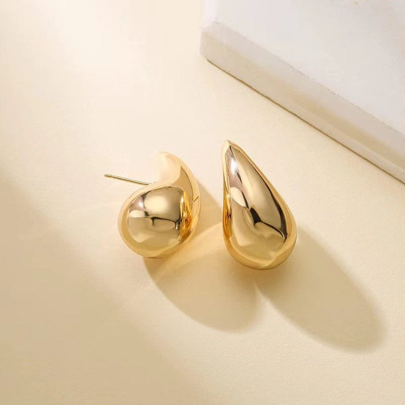Water Droplets 18K Gold Plated Ear Studs