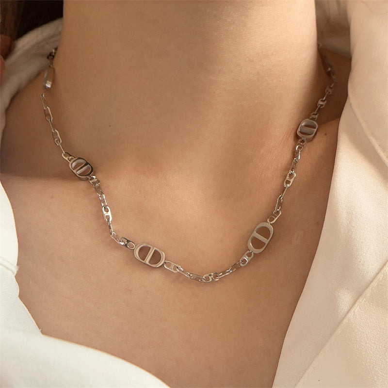 Pig nose 18k gold silver plated necklace