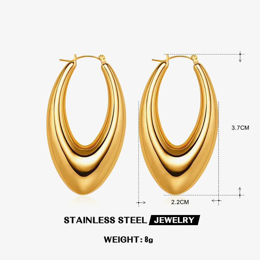 Geometric C shape 18K Gold Plated earrings