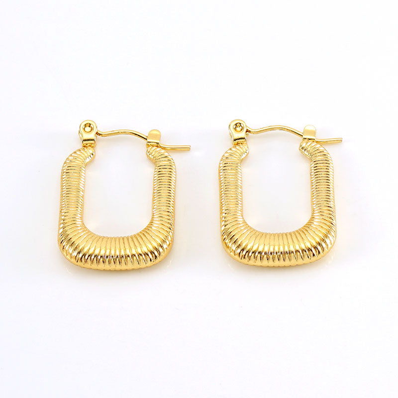 Vintage style 18k gold plated ear studs