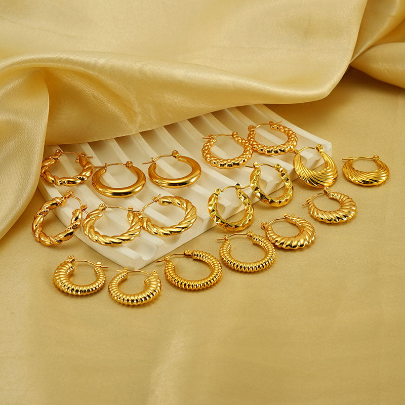 Classic style 18k gold plated earrings