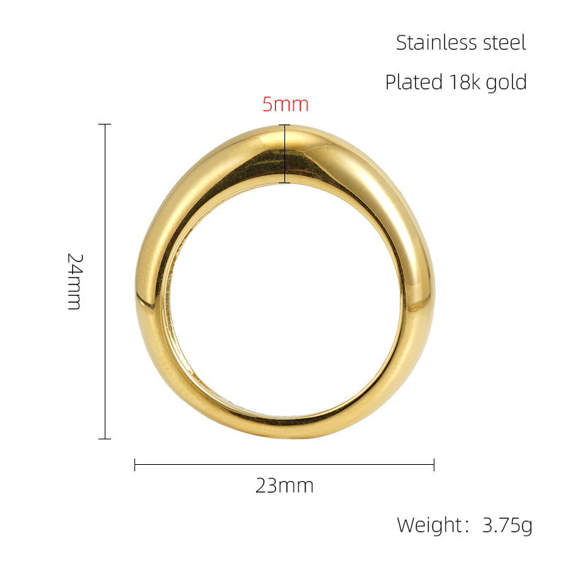 Geometric ring 18k gold plated open