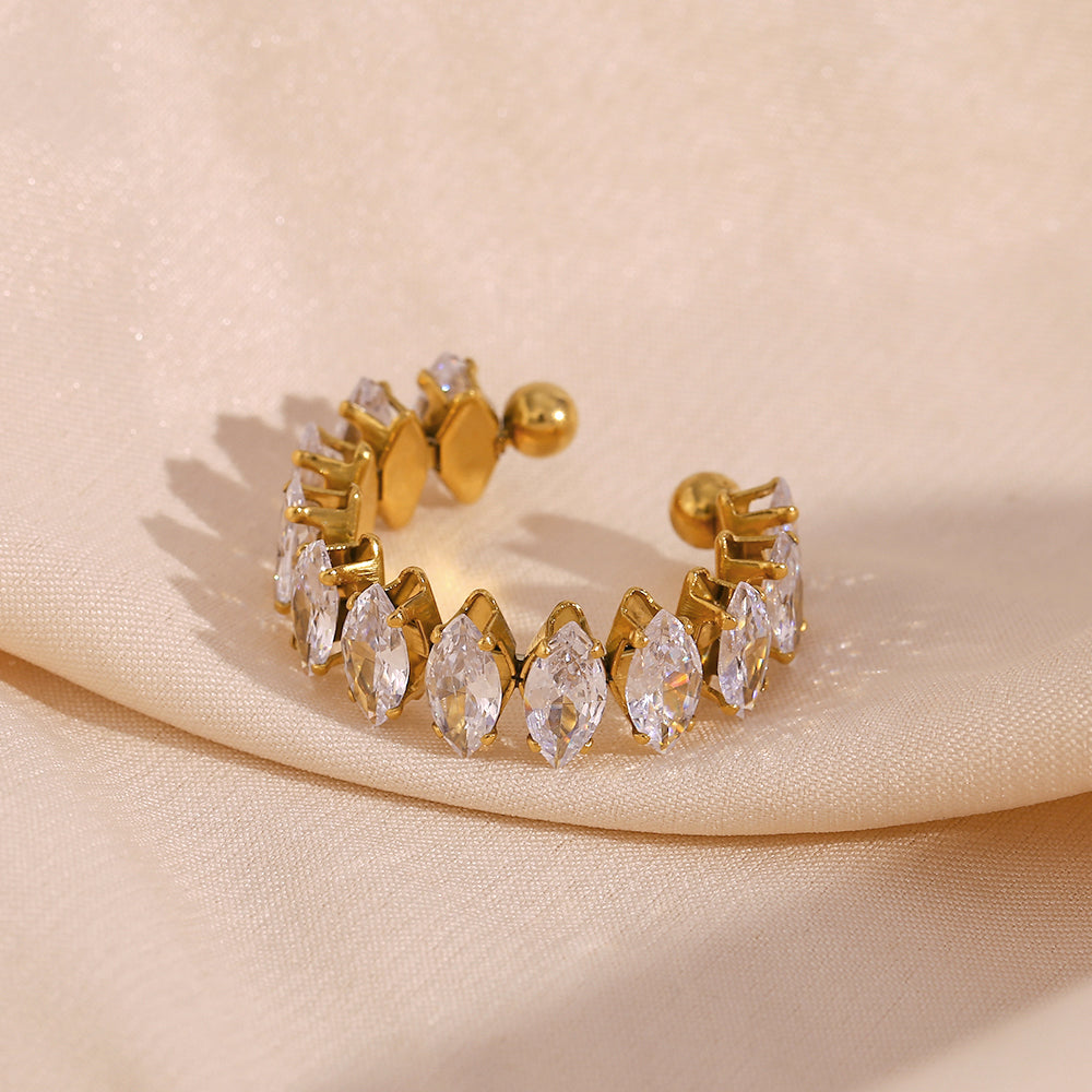 Classic style water droplets inlay 18k gold plated zircon rings bracelets