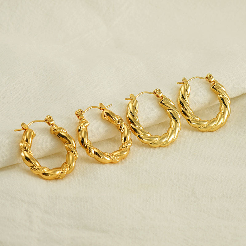 Classic style 18k gold plated earrings