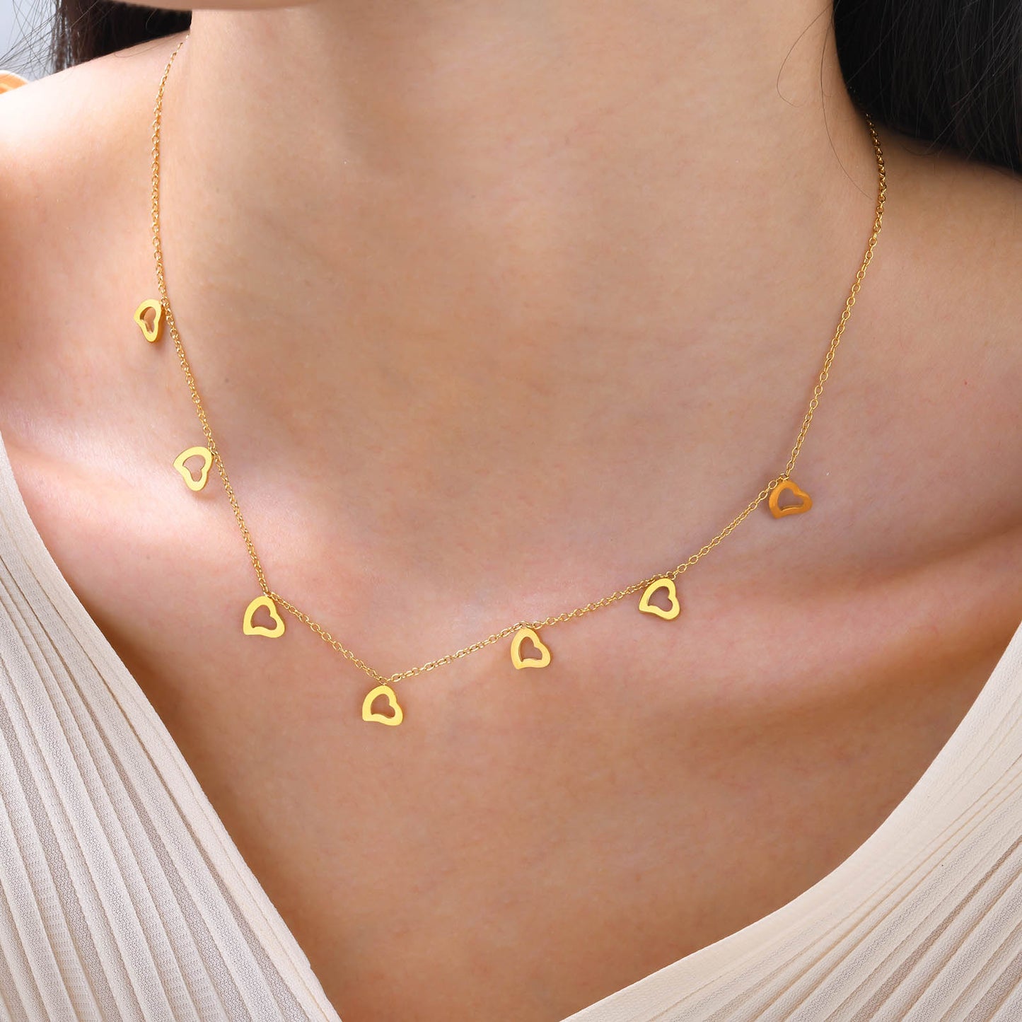 Cross four leaf clover lightning inlay zircon 18k gold plated necklace
