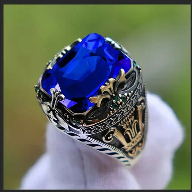Handmade Zircon Inlay Ring