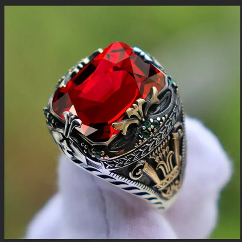 Handmade Zircon Inlay Ring