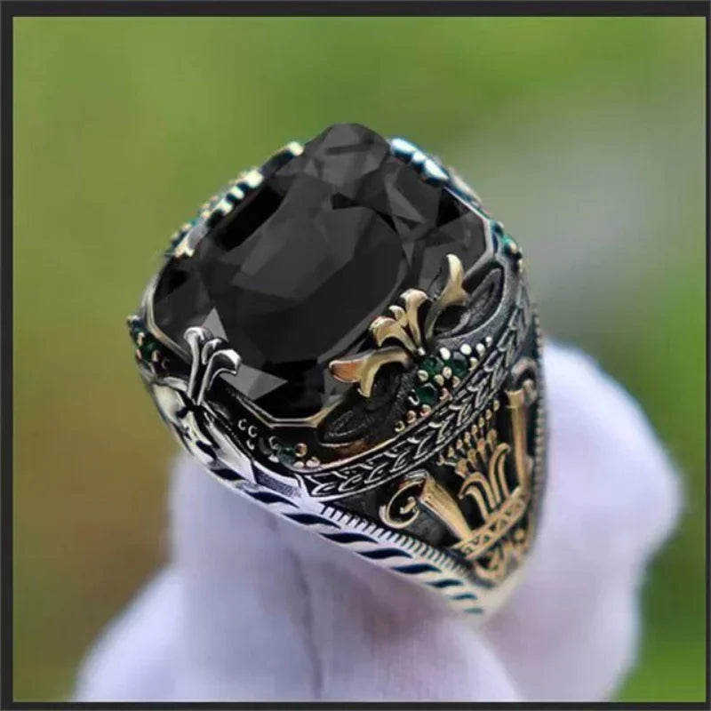 Handmade Zircon Inlay Ring