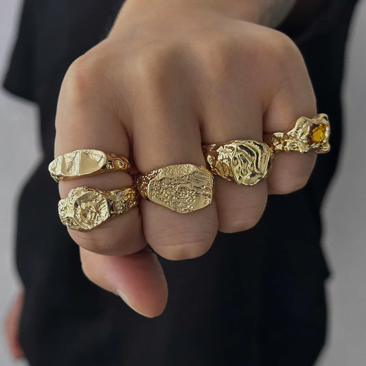 Irregular Shape Adjustable Open Back Rings