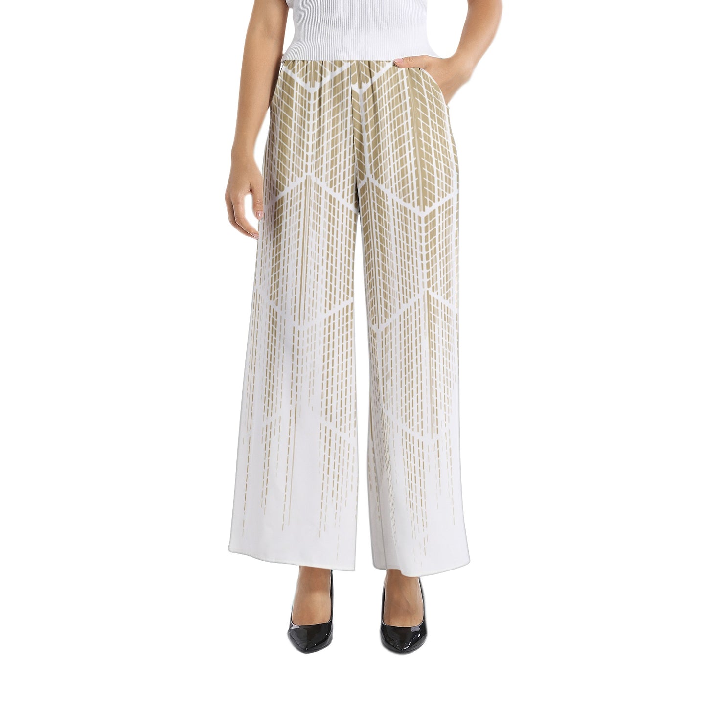 Elastic Waist Wide Leg Pant